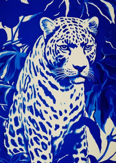 Plakat Blå Leopard