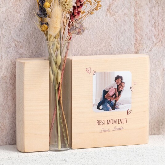 Smartphoto Treholder med glassvase Fargetrykk Smartphoto Treholder med glassvase Fargetrykk