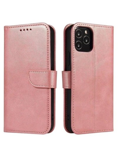 Hurtel Magnet Case Elegant Case Cover with a Flap and Stand Function Poco M4 Pro 5G Pink