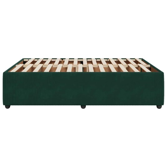 Sengeramme mørkegrønn 140x190 cm fløyel 3285009