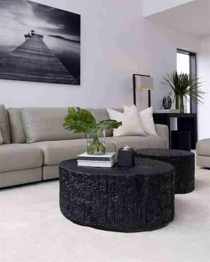 Timber salongbord metal black