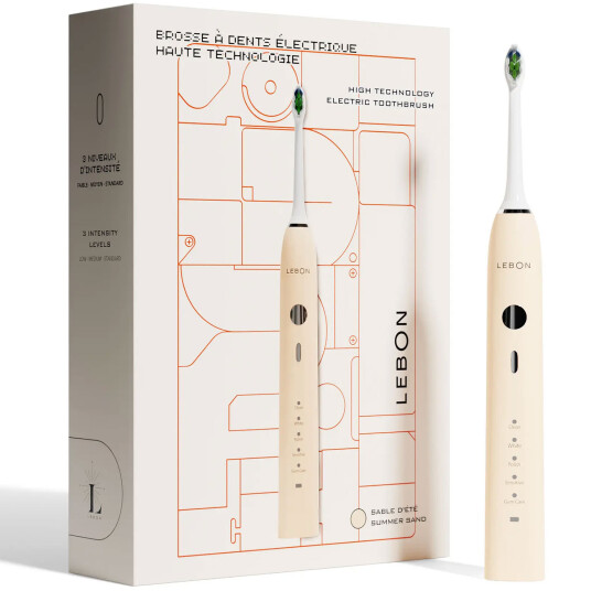 LEBON High Technology El tannbørste 50.000 Vibrationer Summer Sand