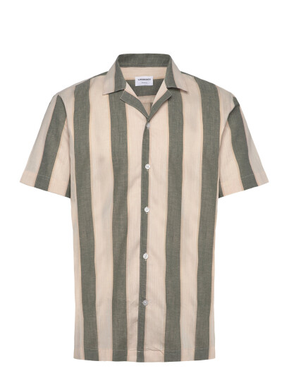 Lindbergh Striped Linen/Cotton Shirt S/S - Multi/patterned - S