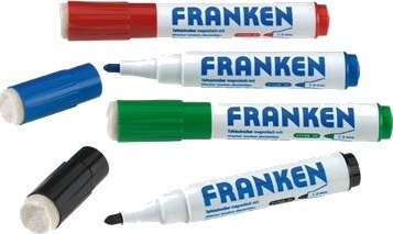 Franken Magwrite Combimarker - Markør - Ikke-Permanent - For Whiteboard - Assorterte Farger - Fargeblekk - 1-3 Mm - Med Viskelær (En Pakke 4) Franken Magwrite Combimarker - Markør - Ikke-Permanent - For Whiteboard - Assorterte Farger - Fargeblekk - 1-3 Mm - Med Viskelær (En Pakke 4)