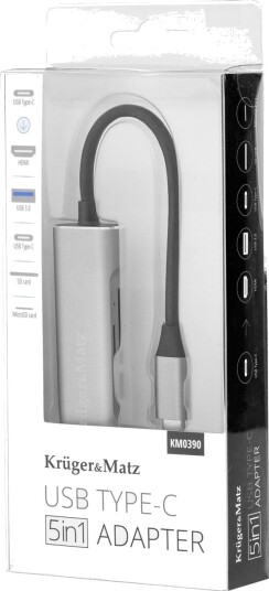 Kruger & Matz Adapter Hub Usb C Til Hdmi / Usb 3.0 / Sd / Microsd / C