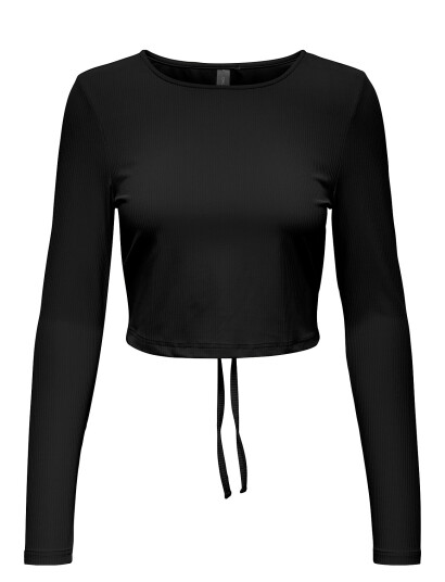 Only Play Onphomie On Ls Cropped Rib Tee - Black - L