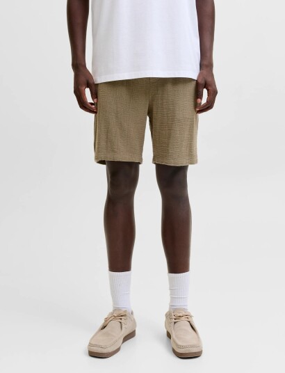 Jack & Jones Jpstjaiden Coba Stripe Jog Shorts Reg Sn   Khaki green   XL