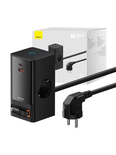 Baseus Wall charger / powerstrip  PowerCombo 65W (black)