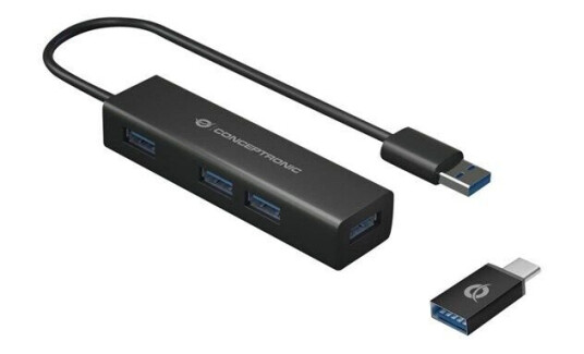 Conceptronics Conceptronic HUBBIES06B - hub - 4 ports USB-hub - 4 porter - Svart Conceptronics Conceptronic HUBBIES06B - hub - 4 ports USB-hub - 4 porter - Svart