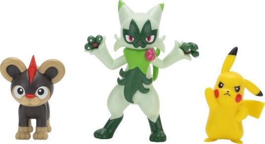 Pokémon PKW4087 Battle Figurer Litleo Pikachu Og Floragato 4+ År 3 Stk.