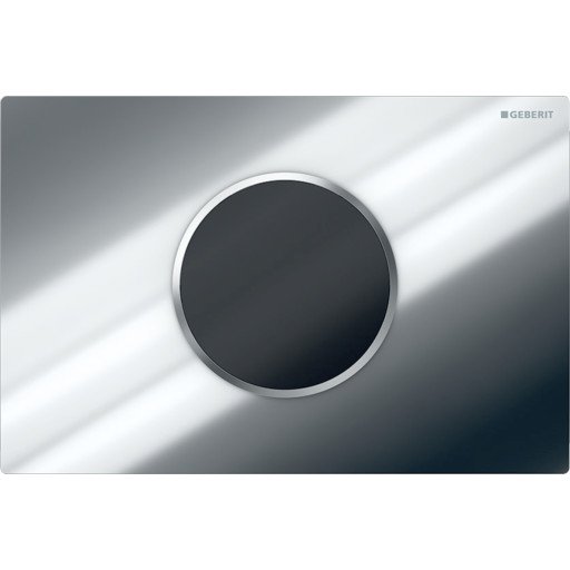 Geberit Sigma 10 Round Betjeningsplate, Berøringsfri, Batteridrift, Krom/matt Krom
