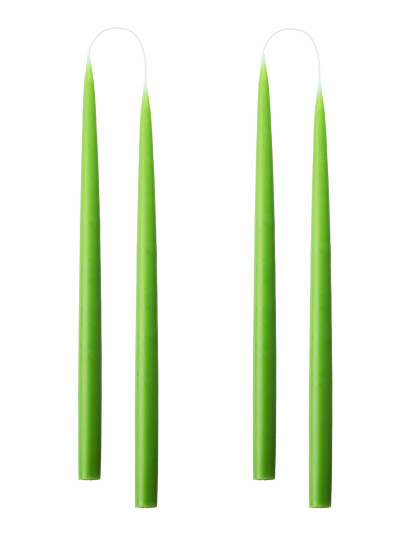 Kunstindustrien Hand Dipped Candles, 4 Pack - Green - ONE SIZE