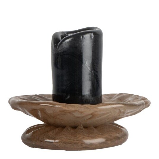 Byon Lara 9 cm Glass Lysestake Svart og Beige