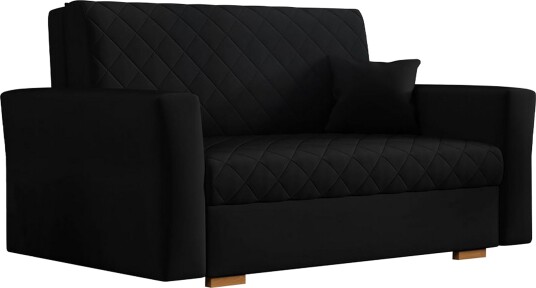 Bensbyn 2 seters Sovesofa Rutetemønster Fløyel/Svart