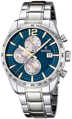 Festina Herreklokke F16759 7 Timeless Blå/Stål Ø43.5 mm