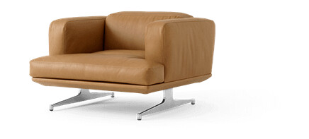 &Tradition &Tradition Inland AV21 Lenestol Konjakkfarget Skinn/polert Aluminium