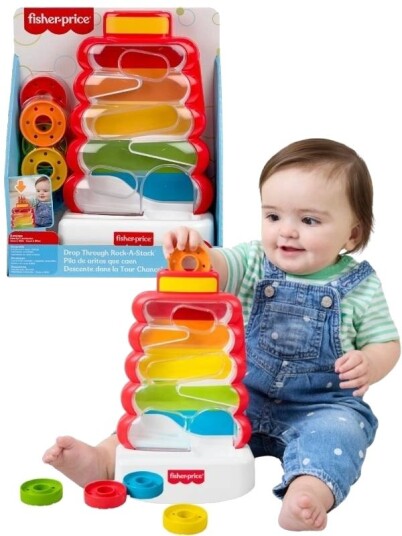 Fisher Price Rock-A-Stack Ringstabler Drop Through Stableleke Fra 9 Måneder