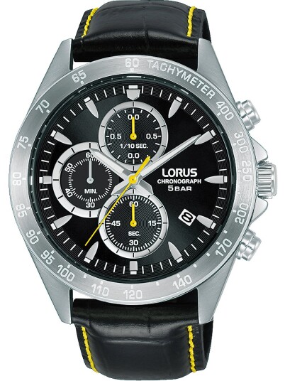 Lorus Herreklokke RM373GX9 Sports Sort/Lær Ø43 mm Lorus Herreklokke RM373GX9 Sports Sort/Lær Ø43 mm
