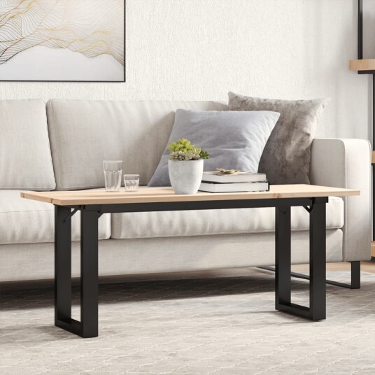 Salongbord O-ramme 110x40x45 cm heltre furu og støpejern 3282667