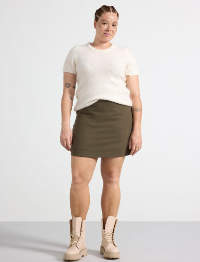 Lindex Skirt Doris Wool - Khaki green - 38
