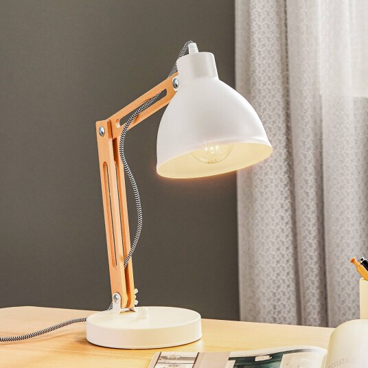 Lamkur Bordlampe Skansen justerbar hvit