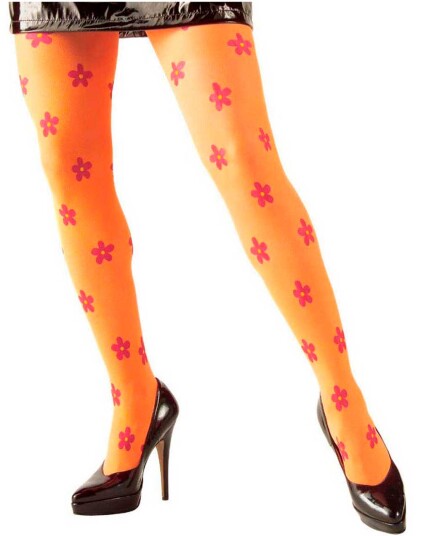 Widmann Flower Power Orange Strømpebukse
