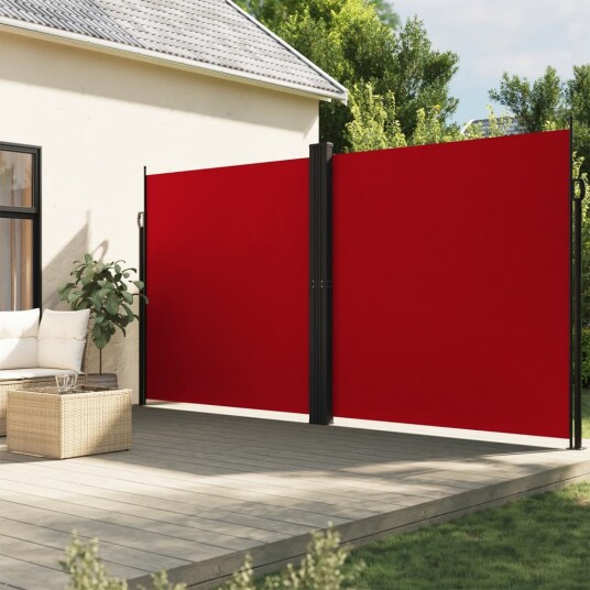 Uttrekkbar sidemarkise 200x1200 cm rød 4004852
