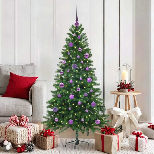 Juletre med 150 LED med stativ grønn 150 cm PE