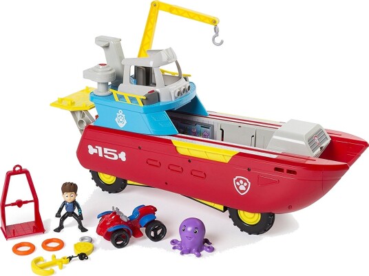 Paw Patrol Sea Patroller Med Lys Og Lyd Lekesett Med Ryder-Figur Og Tilbehør