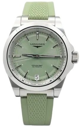 Longines Dameklokke L3.430.4.02.9 Conquest Grønn/Gummi Ø34 mm