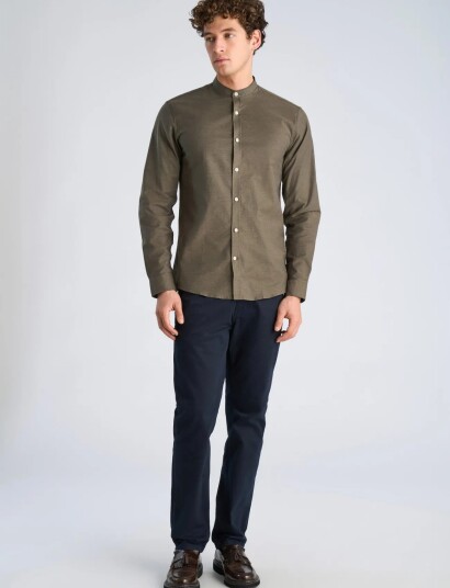 Lindbergh Yarn Dyed Oxford Superflex Shirt Green XL Lindbergh Yarn Dyed Oxford Superflex Shirt Green XL