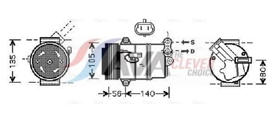 AC kompressor AVA Clever Choice OLAK428