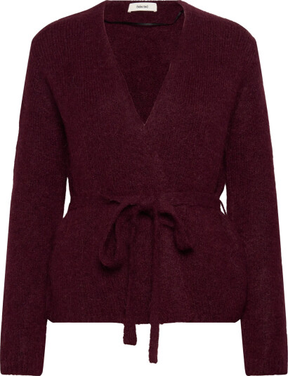 Selected Slfgabella Ls Knit Belt Cardigan - Burgundy - XXL Selected Slfgabella Ls Knit Belt Cardigan - Burgundy - XXL
