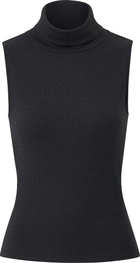 Gina Tricot Ermeløs pologenser Rib polo top Svart Gina Tricot Ermeløs pologenser Rib polo top Svart