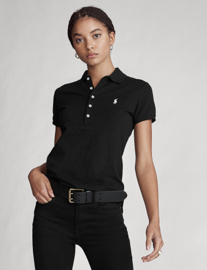 Polo Ralph Lauren Slim Fit Stretch Polo Shirt - Black - M