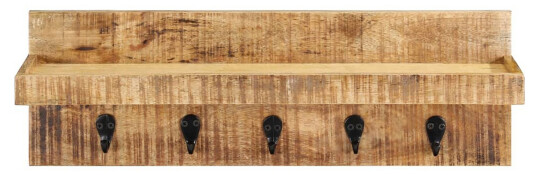 Veggmontert knaggrekke 60x15x20 cm grov heltre mango