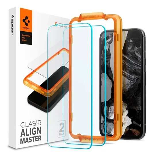Spigen AlignMaster Skjermbeskytter for Google Pixel 8a - 2 Stk Ripebestandig og Case Friendly