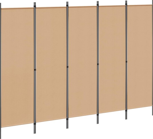 vidaXL 5-panel romdeler Beige 250 x 180 cm Stoff