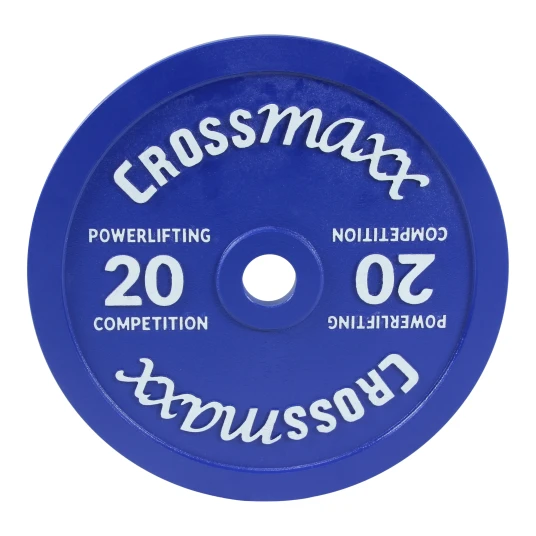 Crossmaxx kalibreret vægtskive 20 kg i støbejern til styrkeløft   blå