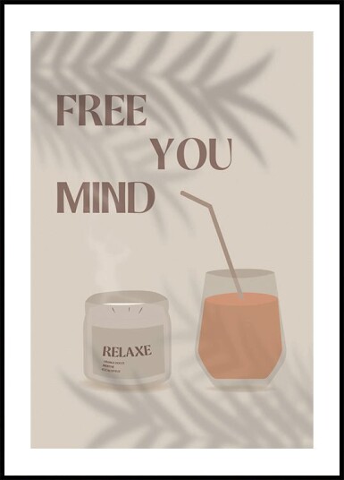 Free Your Mind 2 Calming Summer with Candle and Juice Glass Plakat Plakat / 40x50cm