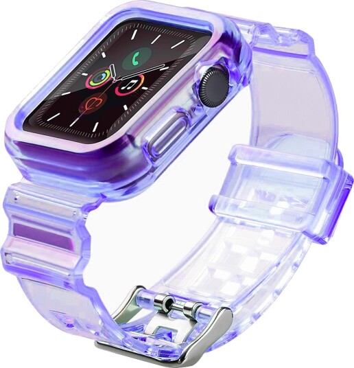 Hurtel Silikonarmbånd Armbåndsarmbånd Armbåndsveske Lys sett for Apple Watch 38mm Lilla