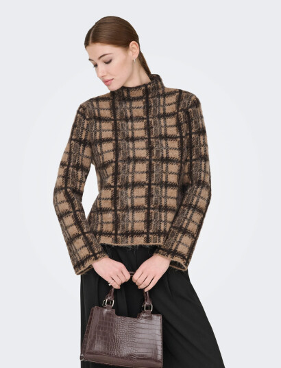 ONLY Onllouise Ls Highneck Ex Knt Brown XS ONLY Onllouise Ls Highneck Ex Knt Brown XS