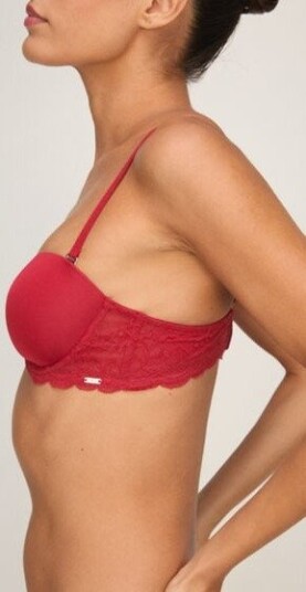 Hunkemöller Stroppefri Bøyle BH Angie Rød med Blonder Hunkemöller Stroppefri Bøyle BH Angie Rød med Blonder