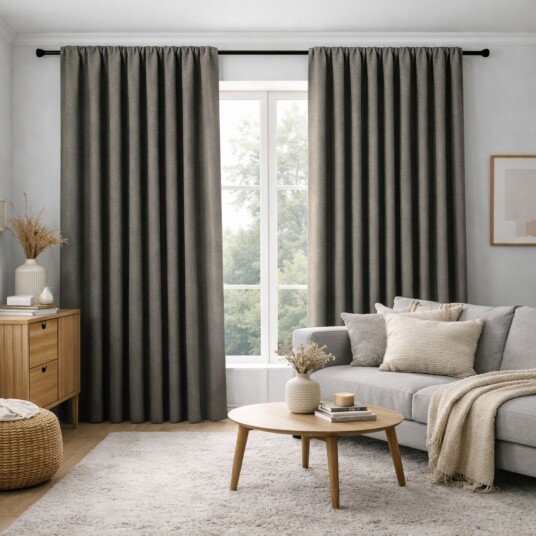 Nordstrand Home Ekstra langt mørkleggingsgardin 1 stk. ferdigsydde gardin 140x300 cm Grå Nordstrand Home blackout gardinlengder med rynkebånd
