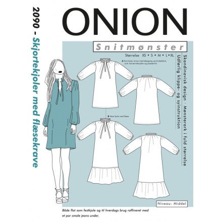 ONION Snittmønster Skjortekjoler med Volangkrage