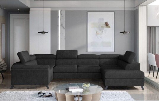 Seksjon Eltap Escada 336x200x92 cm Dora 96 Svart Høyre