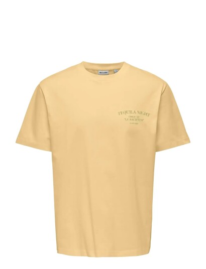 ONLY & SONS Onsfred Life Rlx Ss Print Tee Noos Yellow S