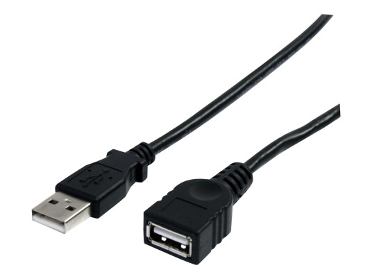 StarTech 6 ft Black USB 2.0 Extension Cable A to A - M/F - USB extension cable - USB (M) to USB (F) - USB 2.0 - 6 ft - black - USBEXTAA6BK -