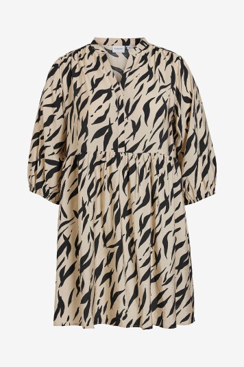 Evoked Vila   Kjole viDogma Bri V neck 3/4 Short DresSvart