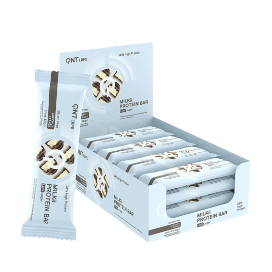 QNT Milkii Protein Bar 12x60g Coconut Flakes QNT Milkii Protein Bar 12x60g Coconut Flakes
